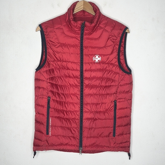 Ralph Lauren RLX67 Men's Size Medium 80% Down & 20% Feathers Quilted Vest RED